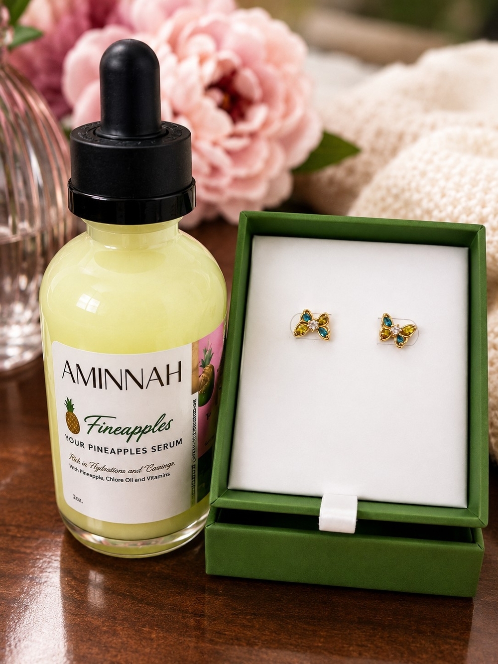 Kate Spade Earrings & AMINNAH Fineapples Serum Bundle 🍍✨